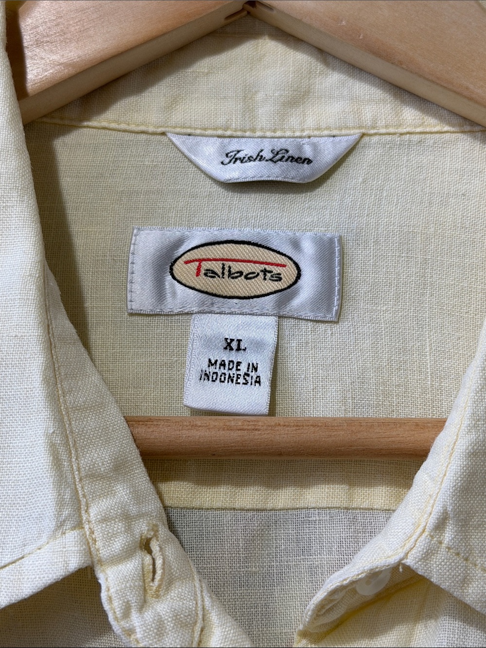 Talbots Soft Lemon Button-Up Collared Blouse - Picture 3 of 12